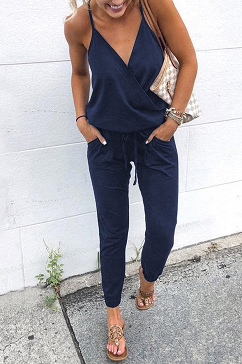 Clidress Sling V Neck Jumpsuit