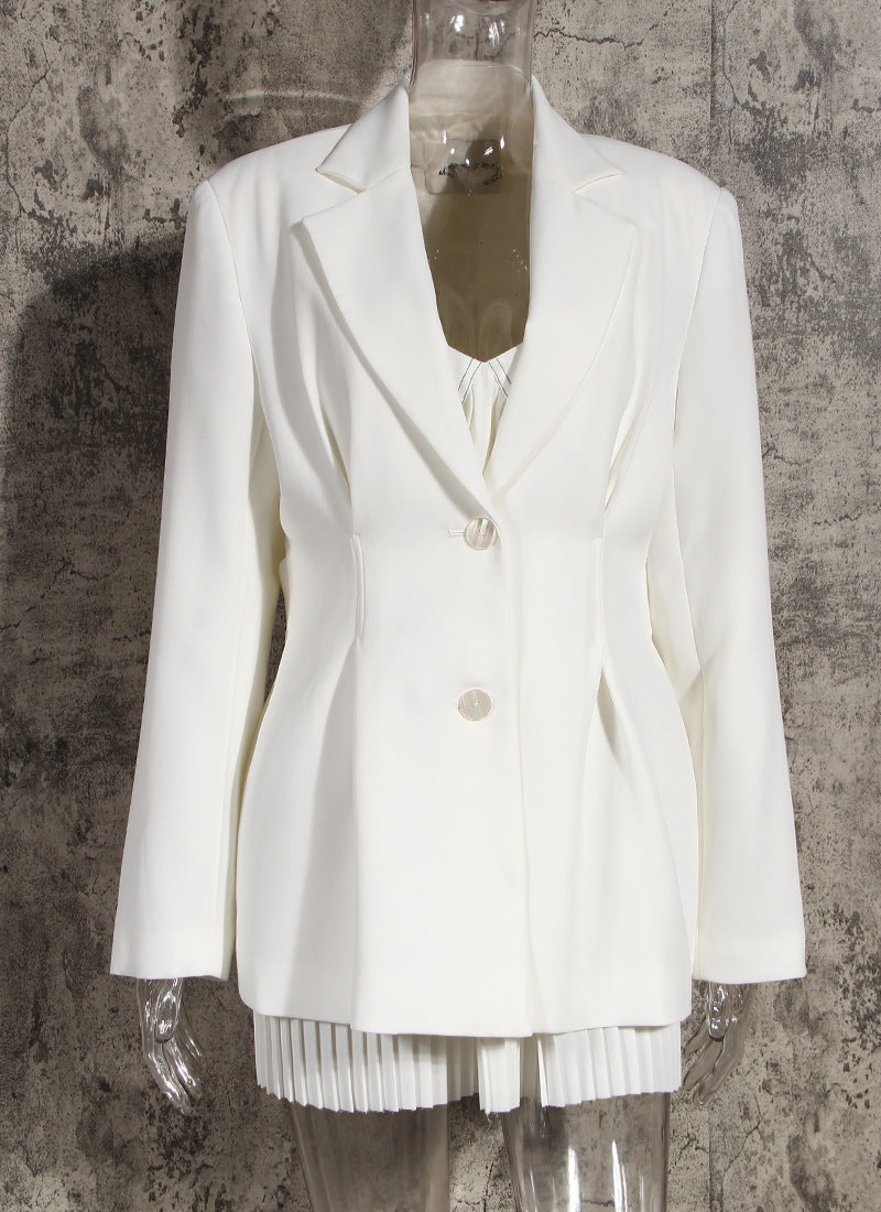 Trendy Chic Blazer Jacket M White