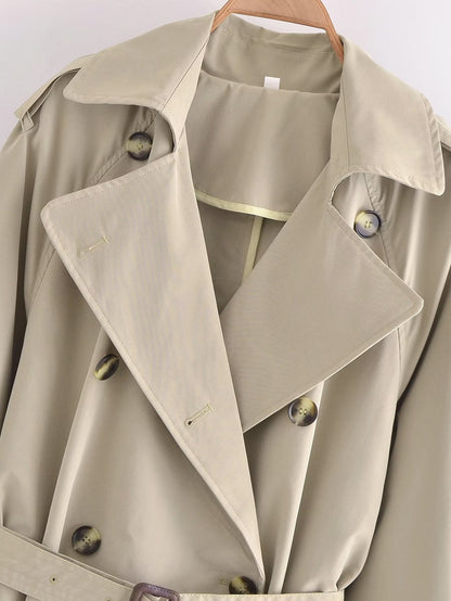 Double Breasted Loose Long Trench Coat