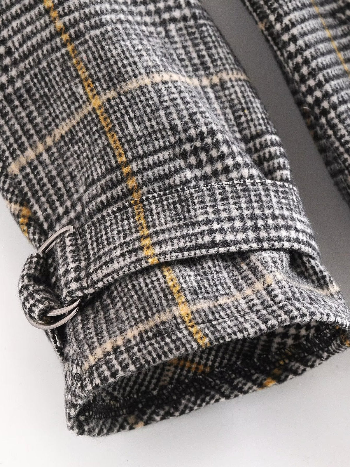 Plaid Collared Coat Trench Coat