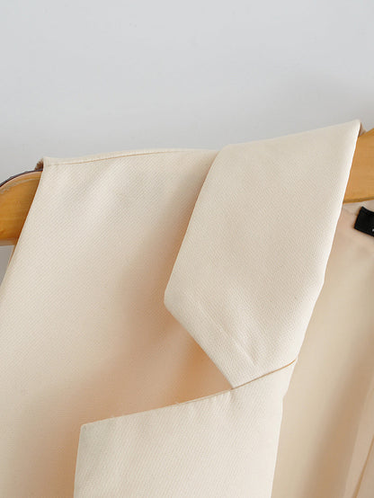 Solid Color Split Vest Blazer