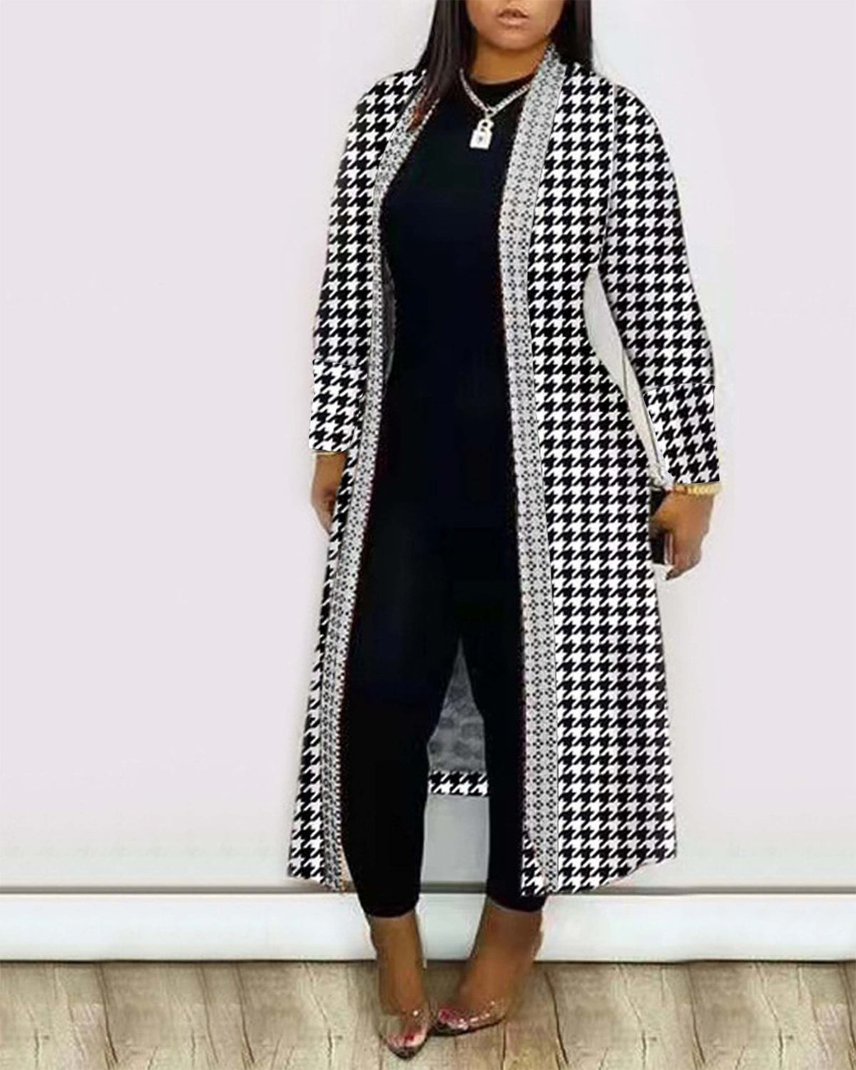 Printed Long Sleeve Cardigan Shawl Multicolor