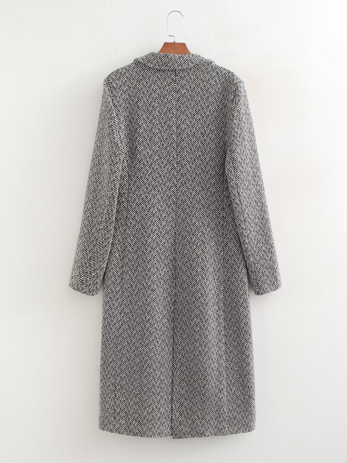 Herringbone Woolen Loose Coat