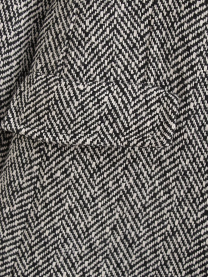 Herringbone Woolen Loose Coat