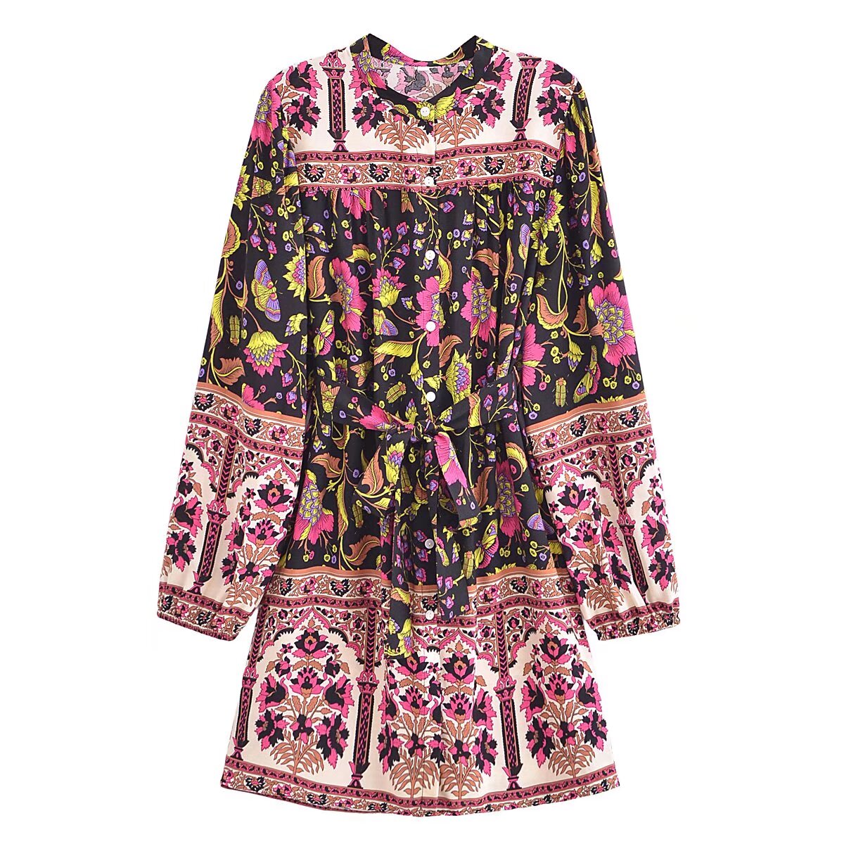 A Line Printed Maxi Dress Picture Color 1