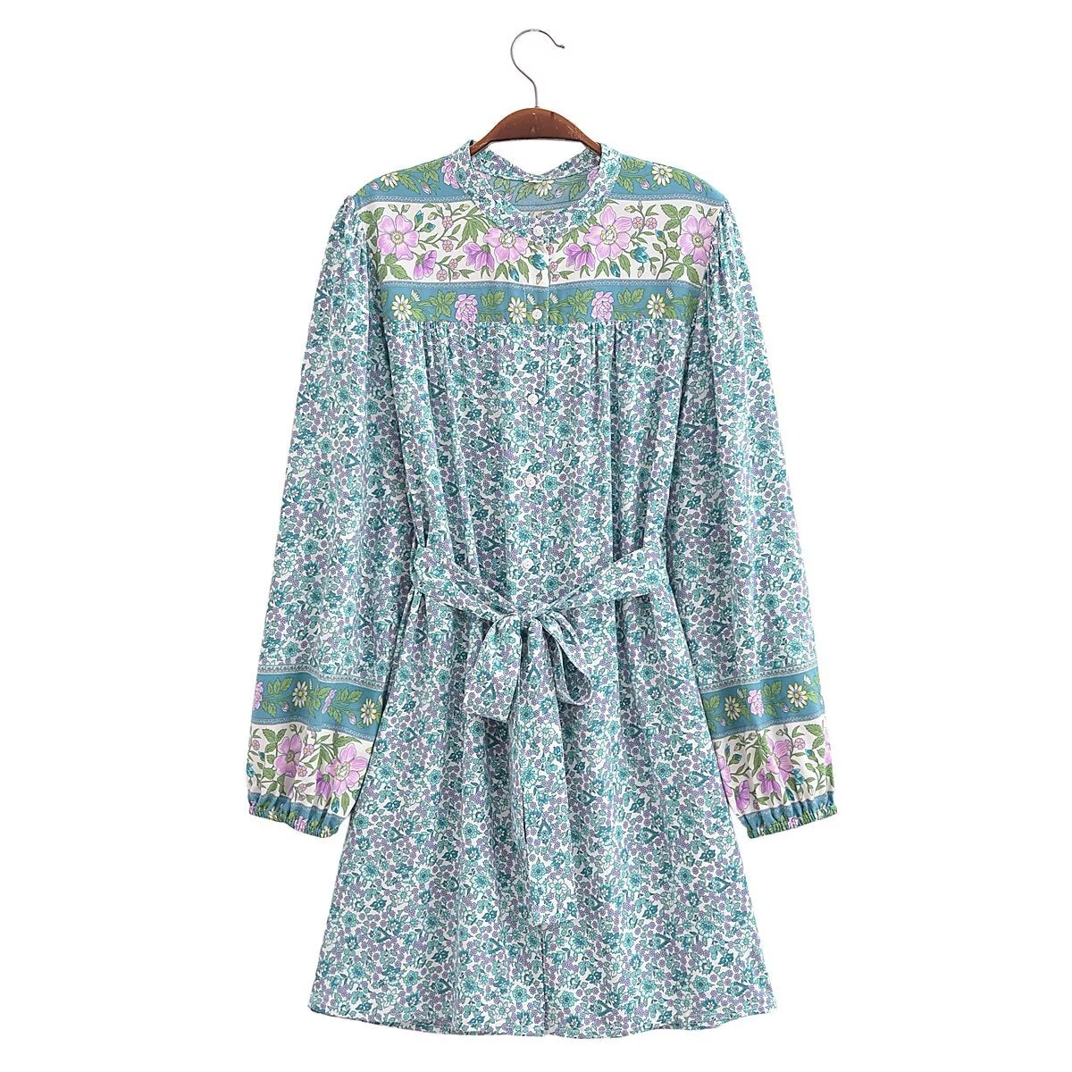 Mila Long Sleeve Mid Length Dress Multi
