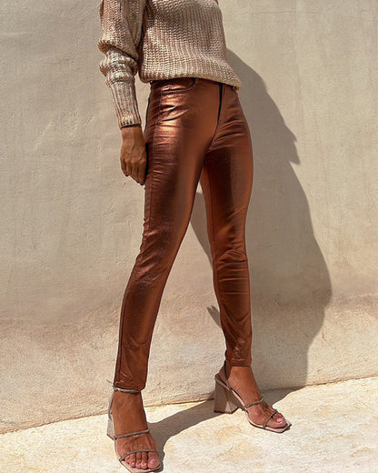 Clidress Metal Feel Leggings Pants
