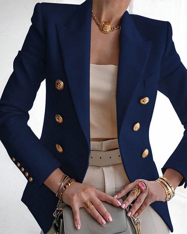 Clidress Double Breasted Leisure Suit Blazer