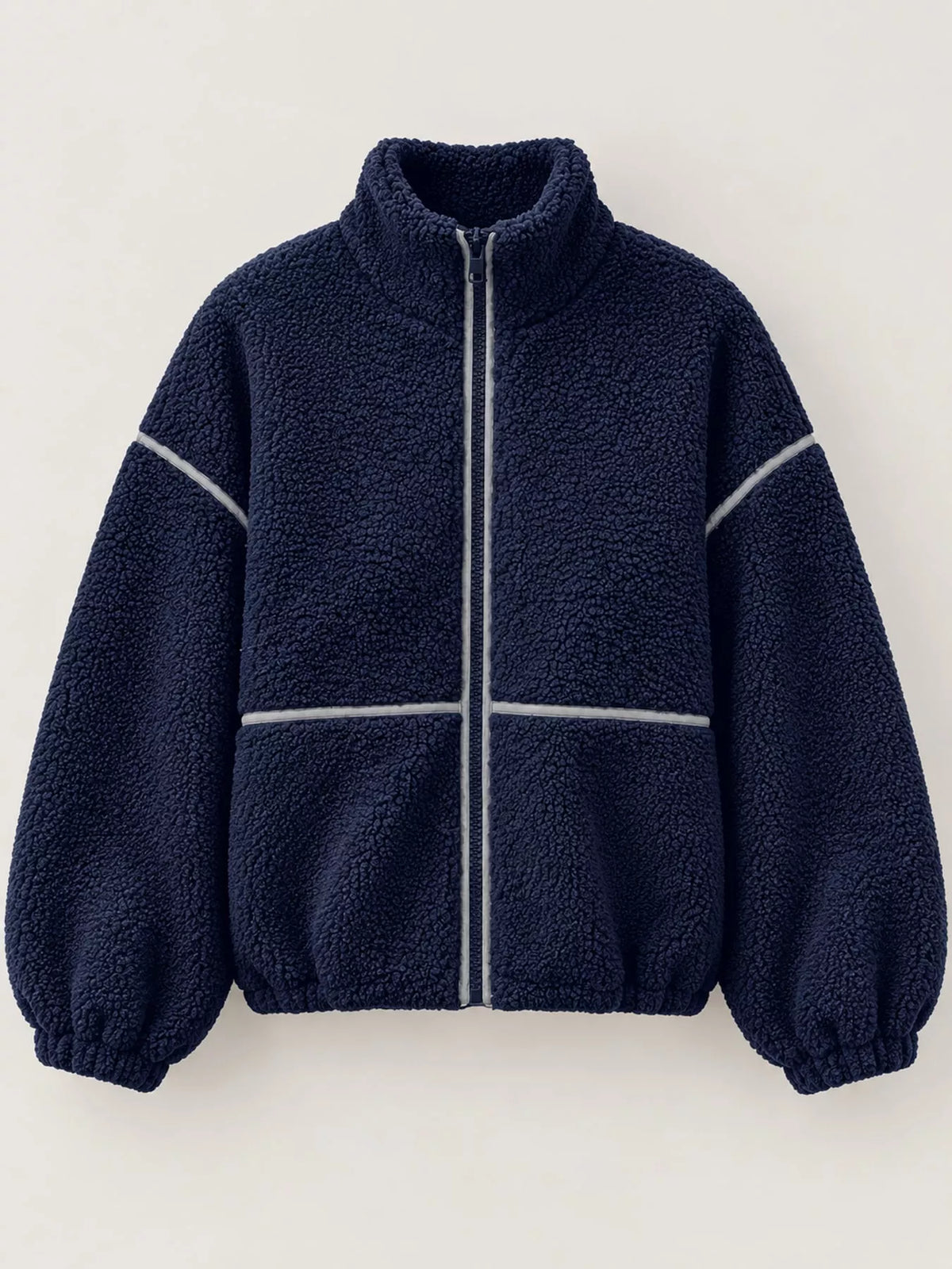 Stand Collar Cozy Sherpa Fleece Zip-Up Jacket