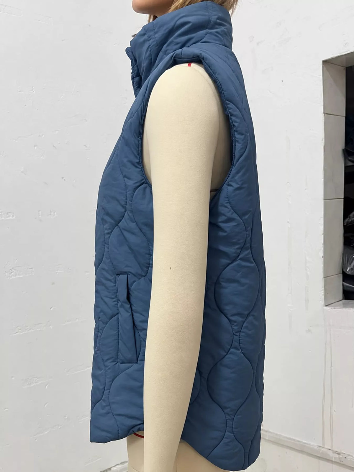 Quilted Snap Button Vest Coat