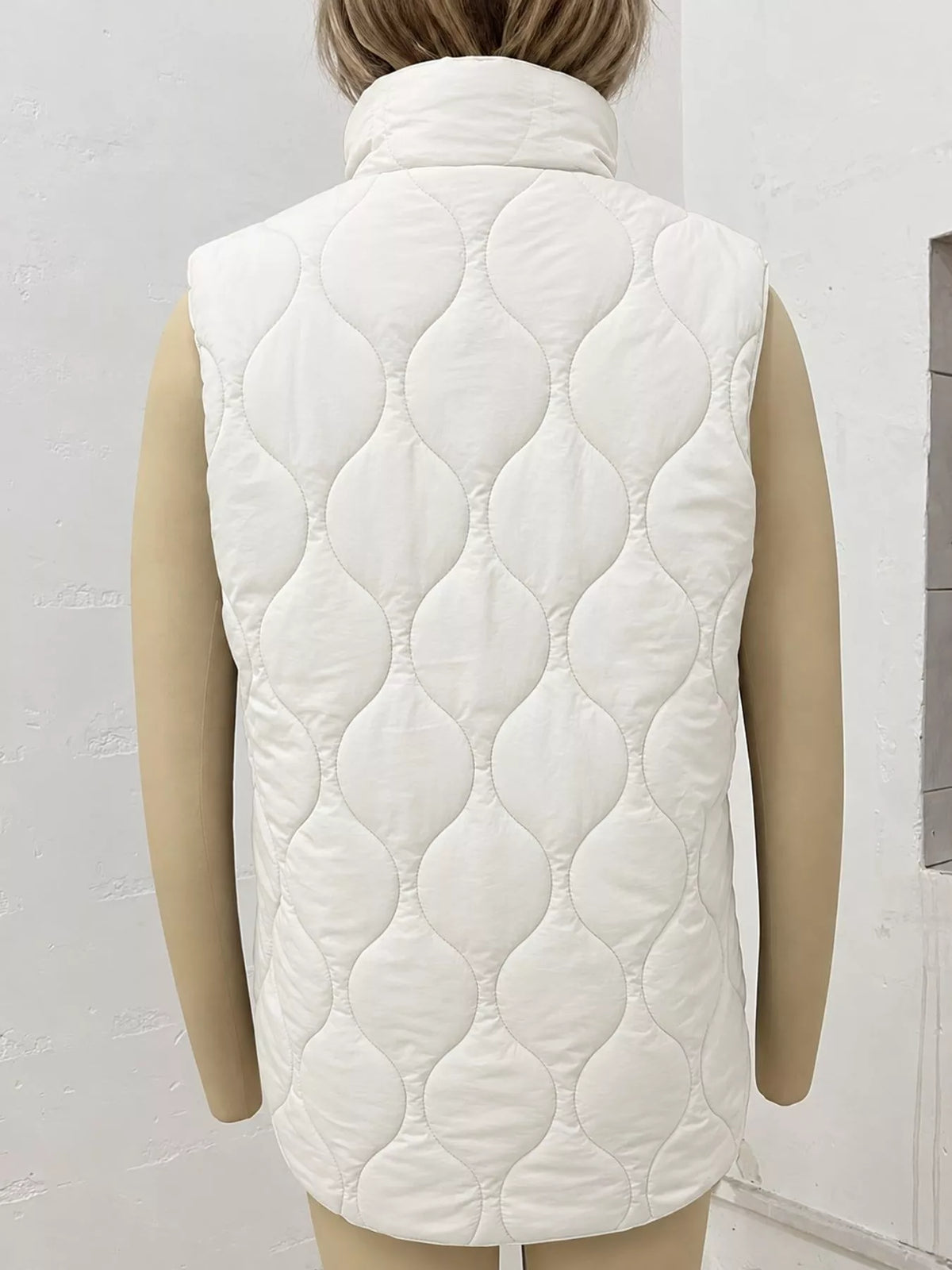 Quilted Snap Button Vest Coat