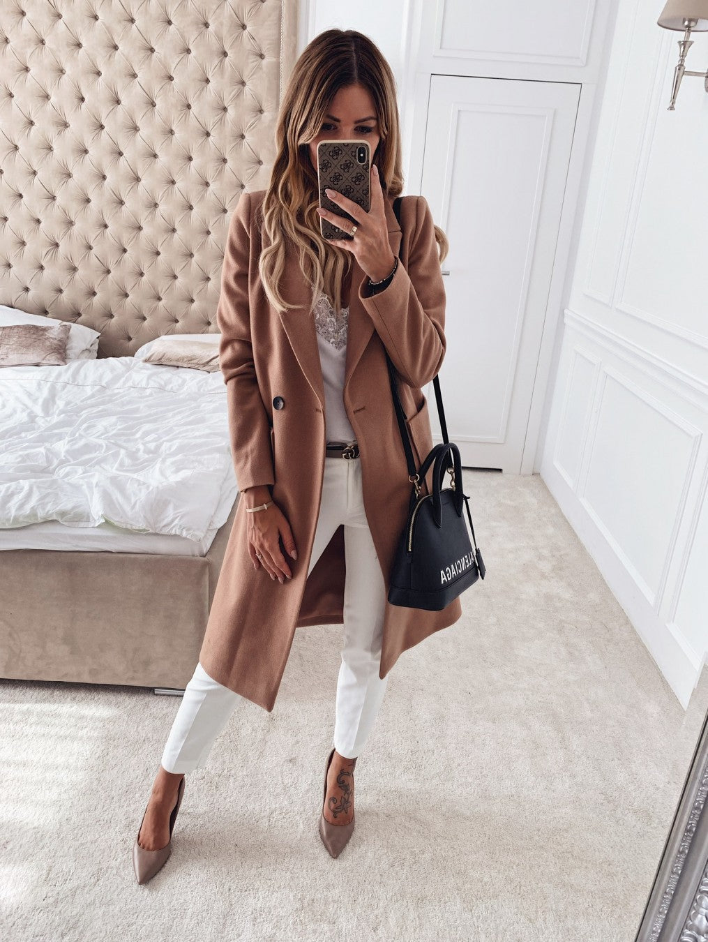 Double Pocket Woolen Long Sleeve Coat