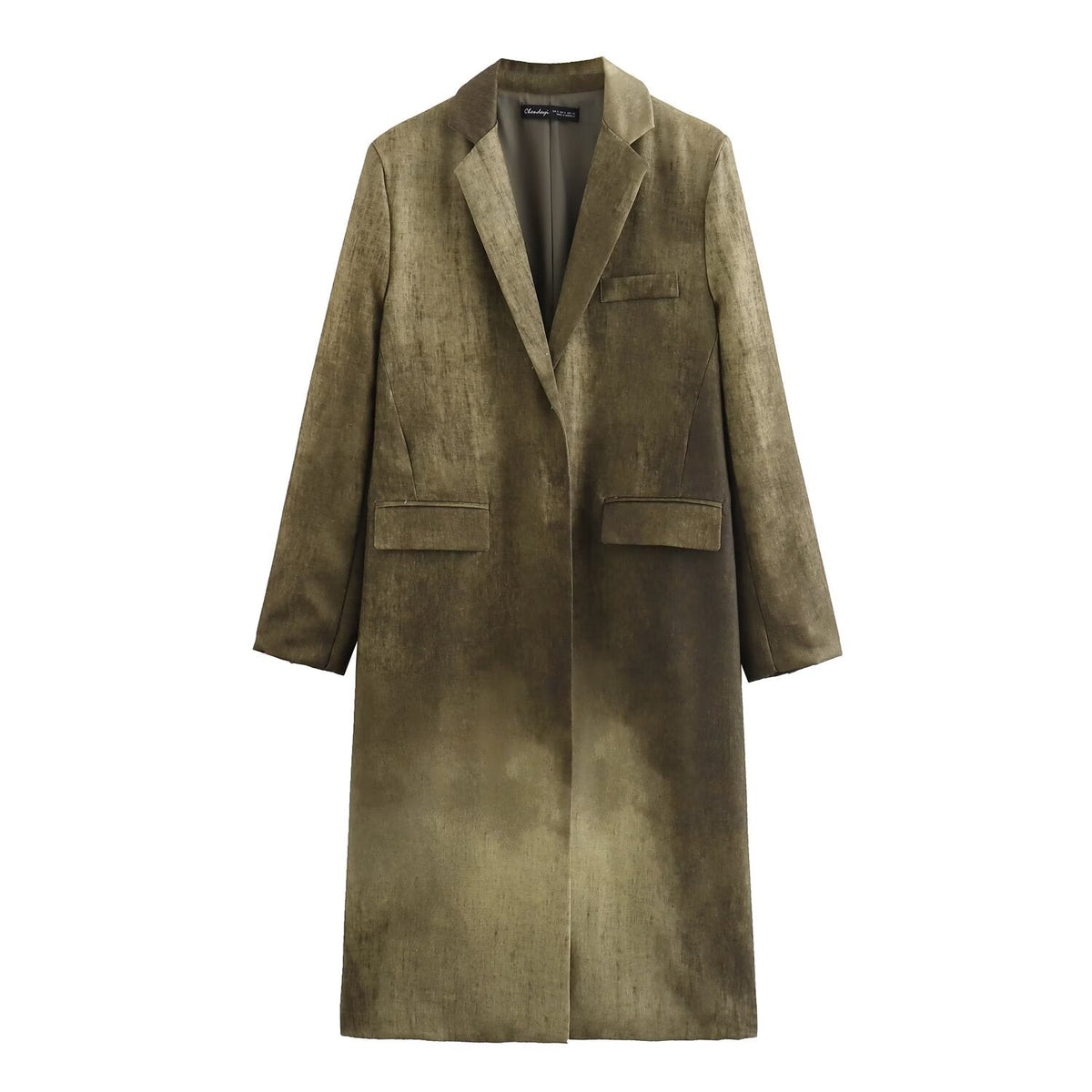 Linen Tie Dyed Long Sleeve Coat Multicolor