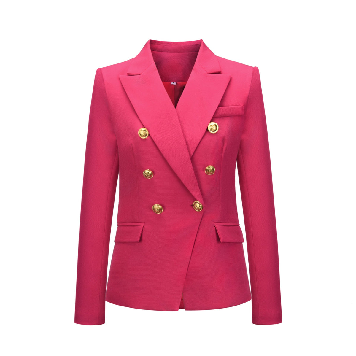 Short Double Breasted Coat Blazer Coral Red