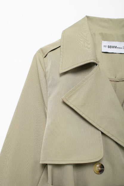 Elegant Double Breasted Trench Coat