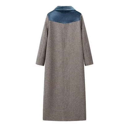 Checked Woolen Slim Coat