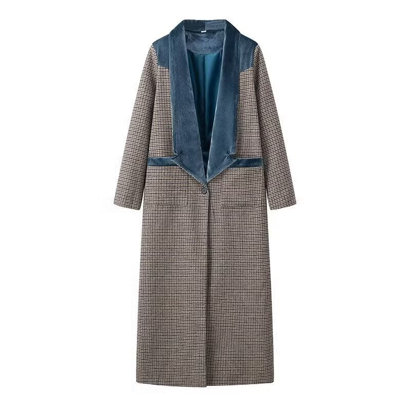 Checked Woolen Slim Coat Multicolor