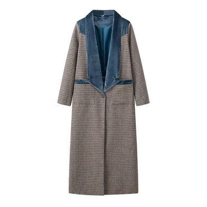 Checked Woolen Slim Coat Multicolor