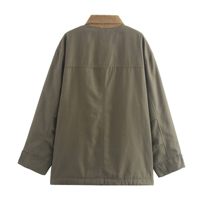 Contrast Color Short Jacket