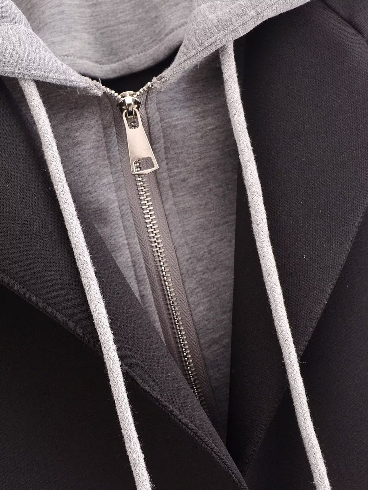 Black Woolen Hooded Overcoat