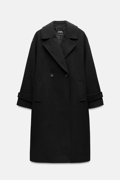 Elegant Soft Loose Overcoat Black