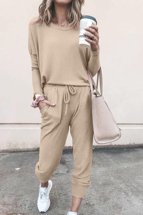 Clidress Comfy T-shirt&Pants Two Pieces Set