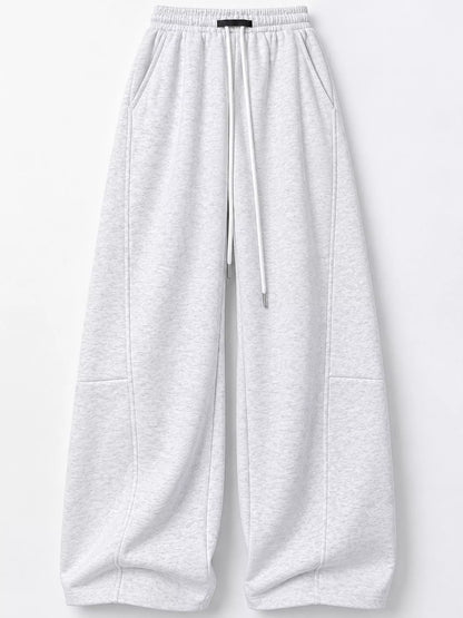 Full Size Drawstring Loose Fit Wide-Leg Sweatpants Plus Size