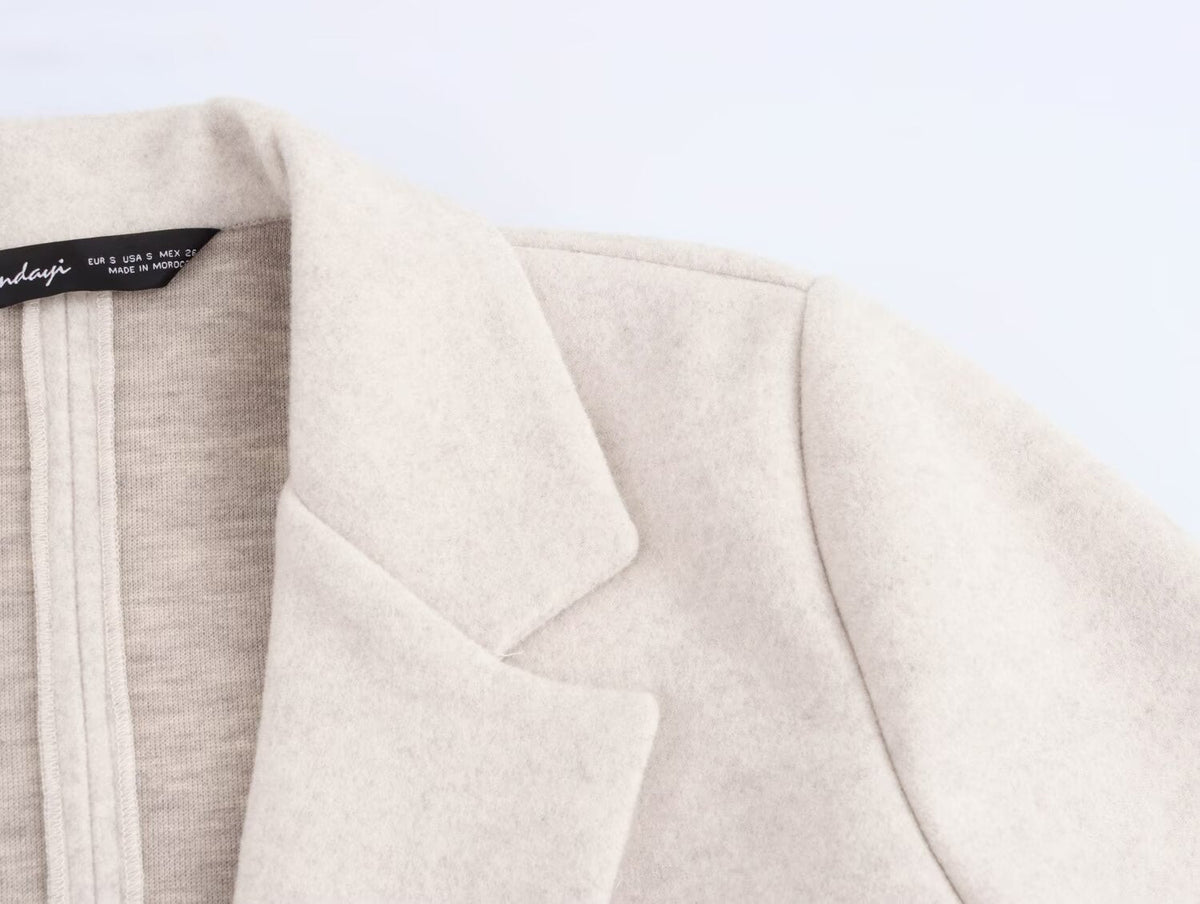 Button Decoration Soft Overcoat Jacket