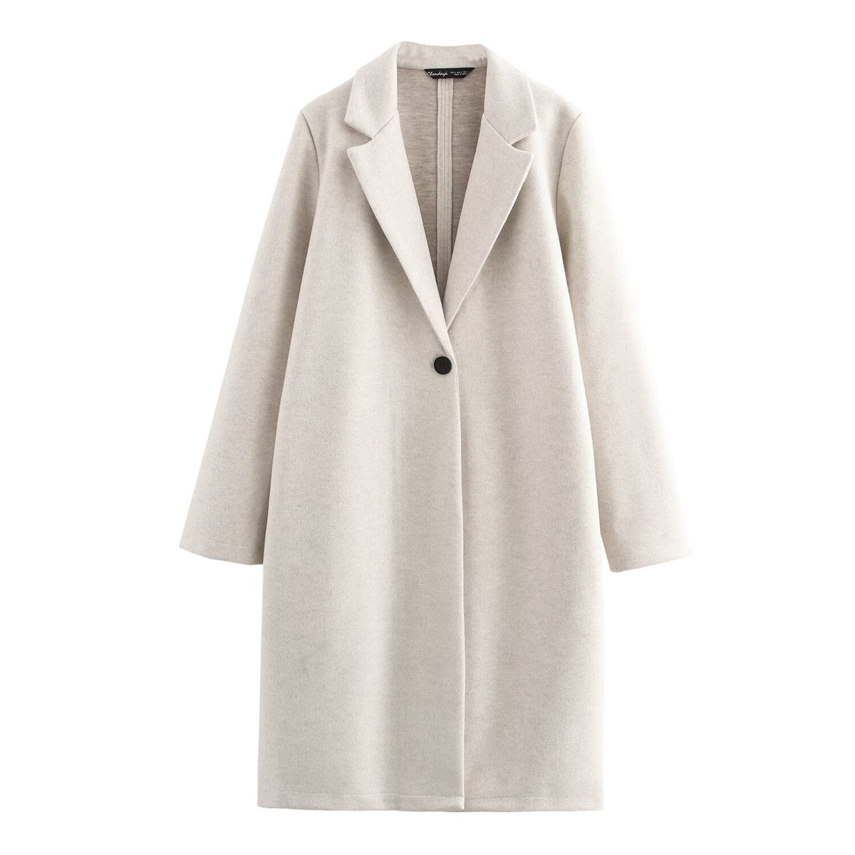 Button Decoration Soft Overcoat Jacket White
