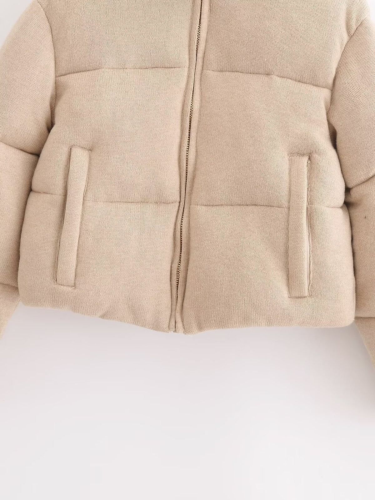 Stand-Collar Short Warm Cotton Jacket