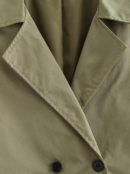 Collared Double Breasted Casual Jacket