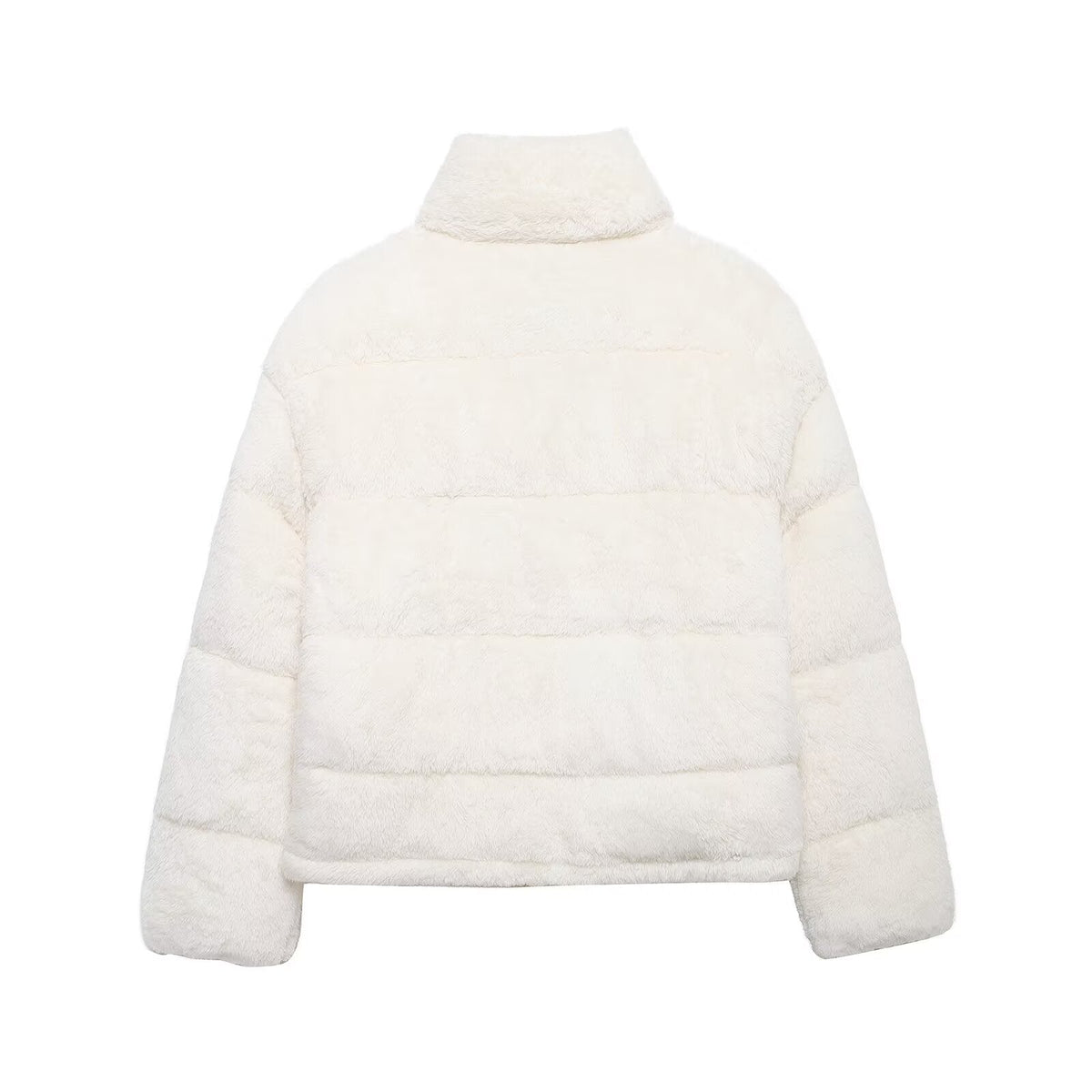 Stand-Collar Long-Sleeve Zipped Padded Jacket