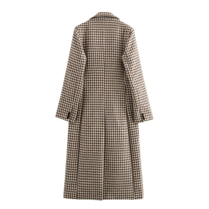 Plaid Long Overcoat Outerwear