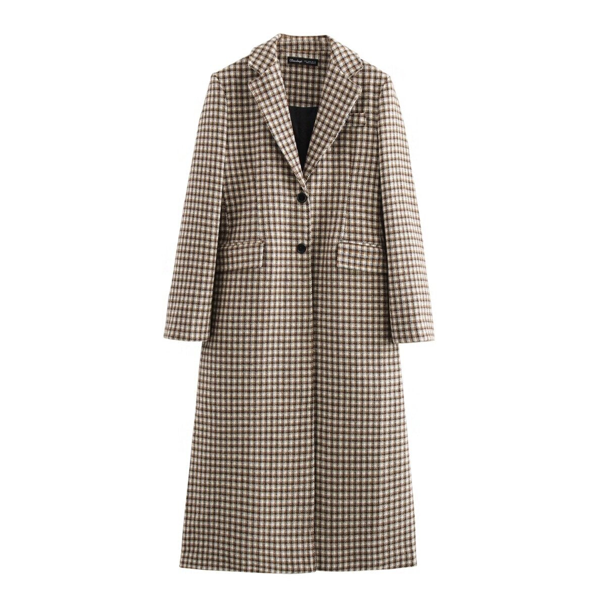 Plaid Long Overcoat Outerwear Multicolor
