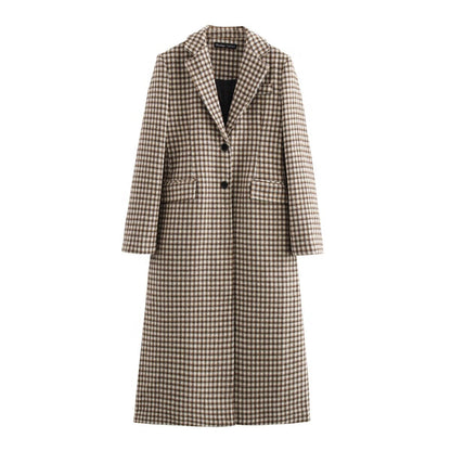 Plaid Long Overcoat Outerwear Multicolor