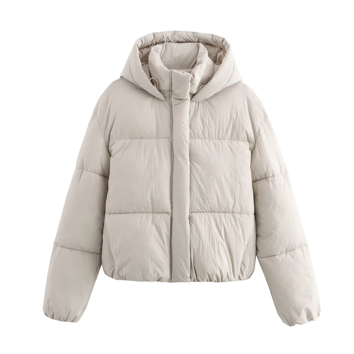 Hooded Long-Sleeve Cotton Jacket White