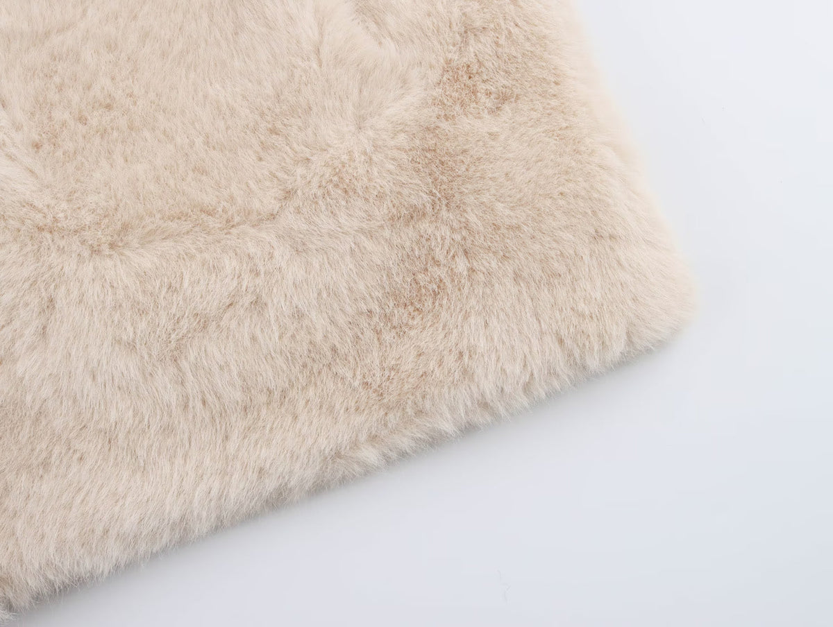 Imitation Marten V-neck Vest Jacket