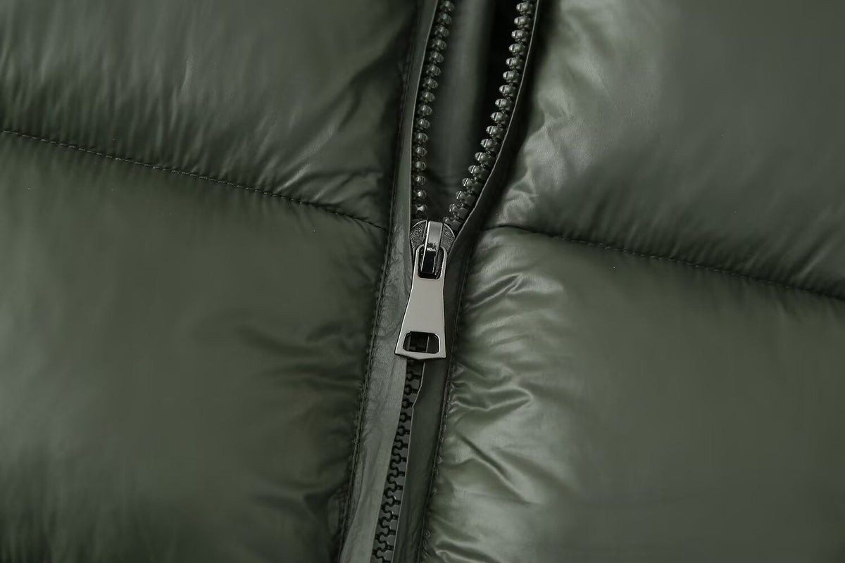Hooded Long-Sleeve Down Cotton Jacket