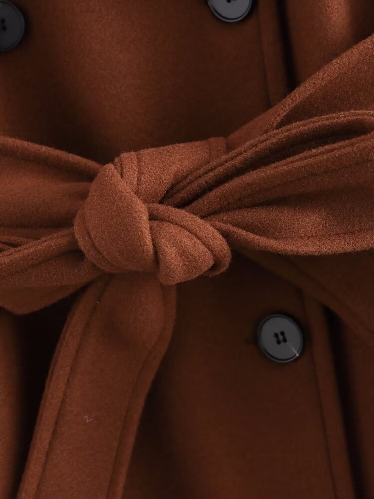 Double Breasted Woolen Cut Coat