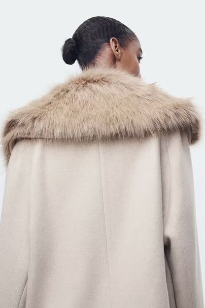 Blended Fur Collar Jacket