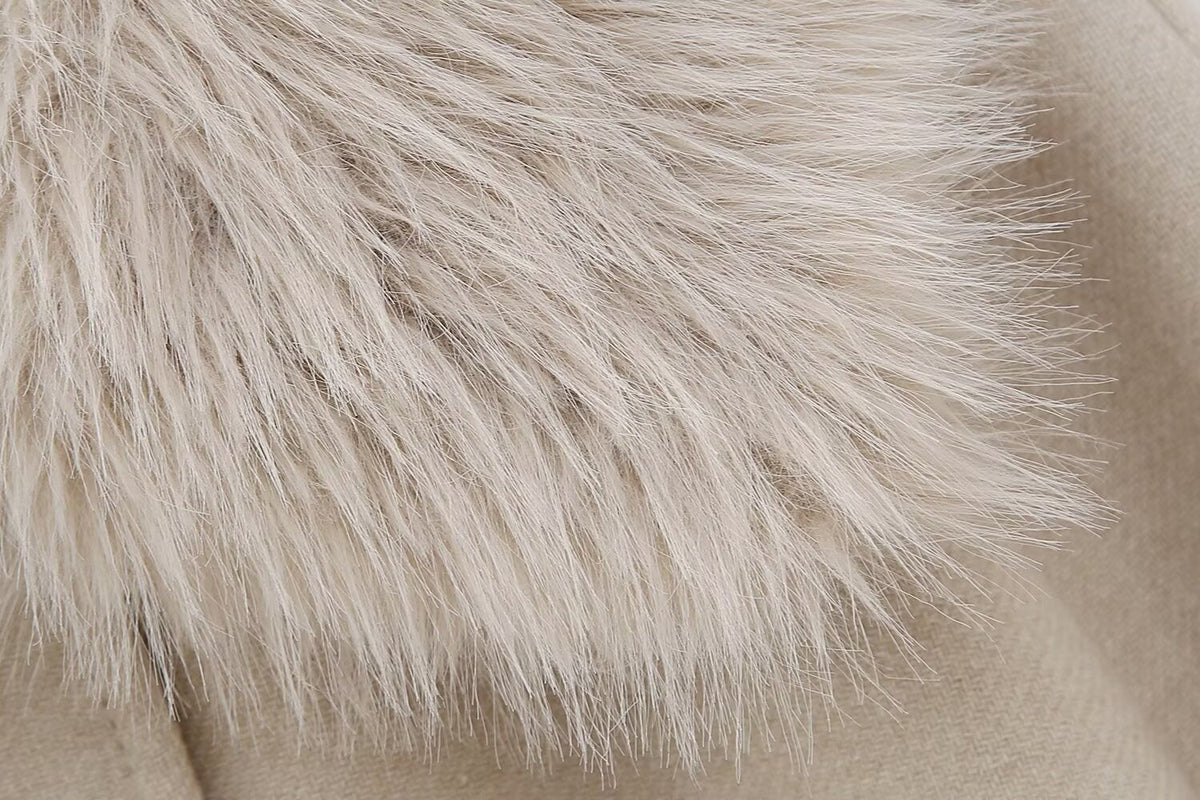 Blended Fur Collar Jacket