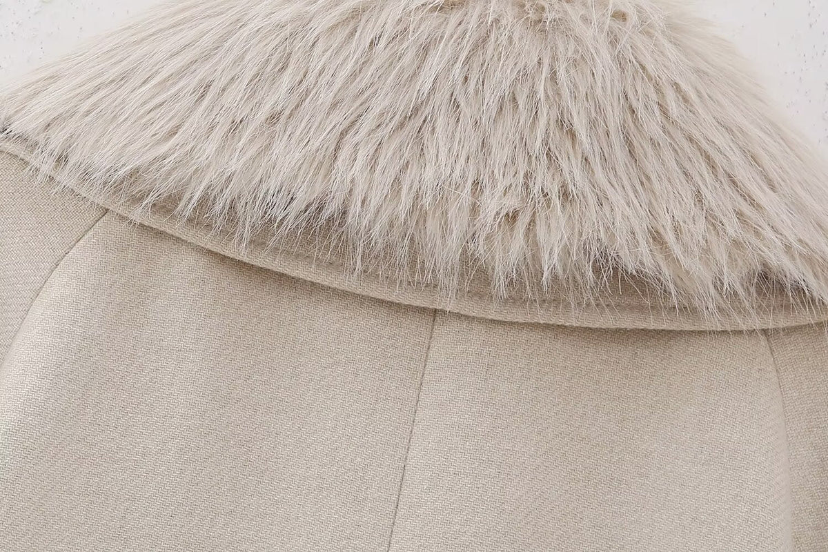 Blended Fur Collar Jacket