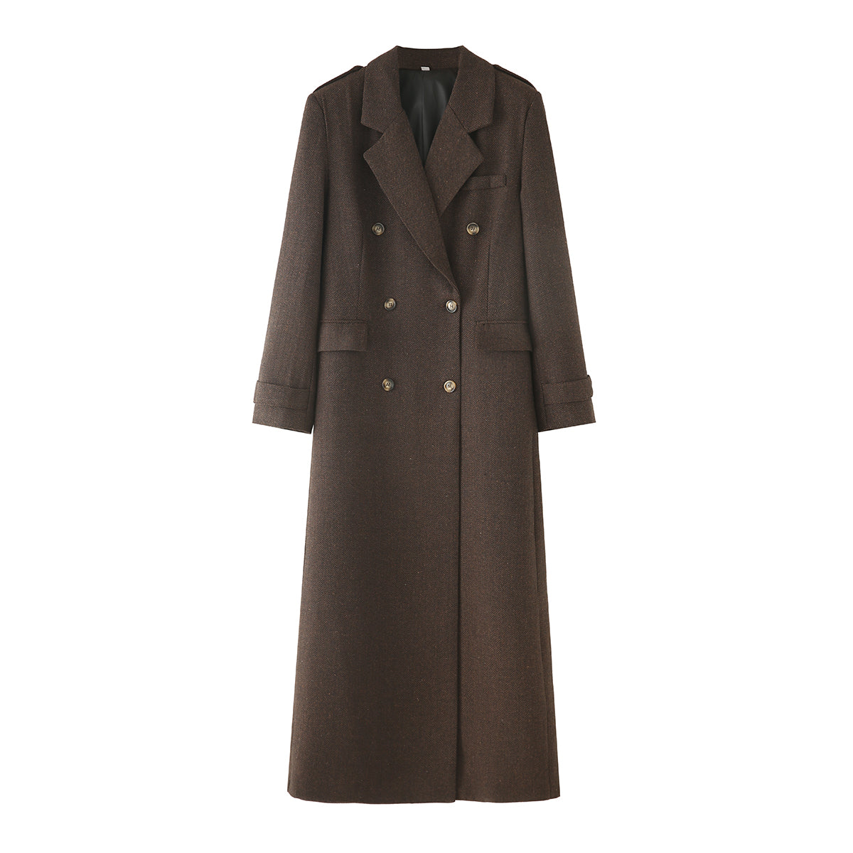 Herringbone Twill Long Coat Multicolor