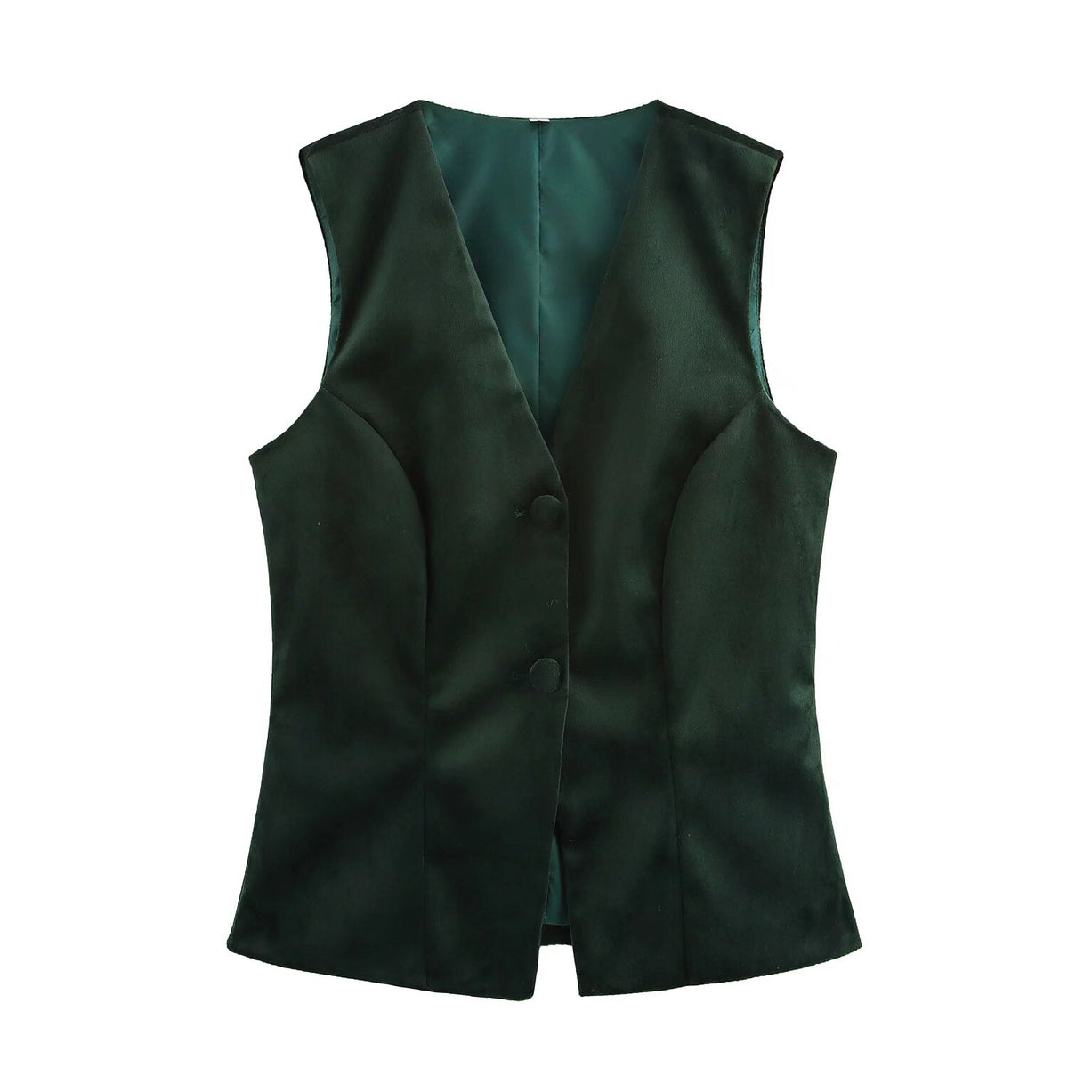 Slimming Casual Vest Top Blackish Green