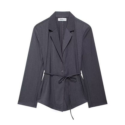 Belted Stripe Blazer
