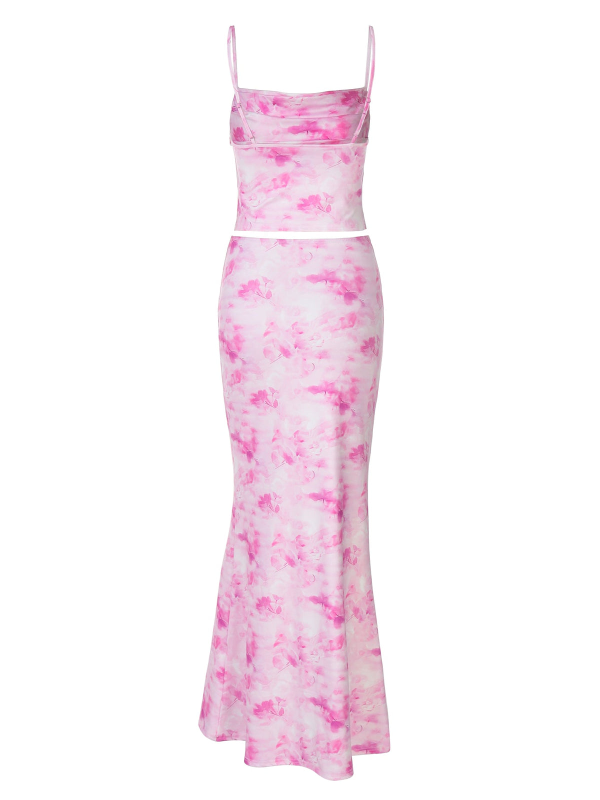 Women Clothing Spring Sexy Print Bandeau Sling Top Sexy Skirt Set