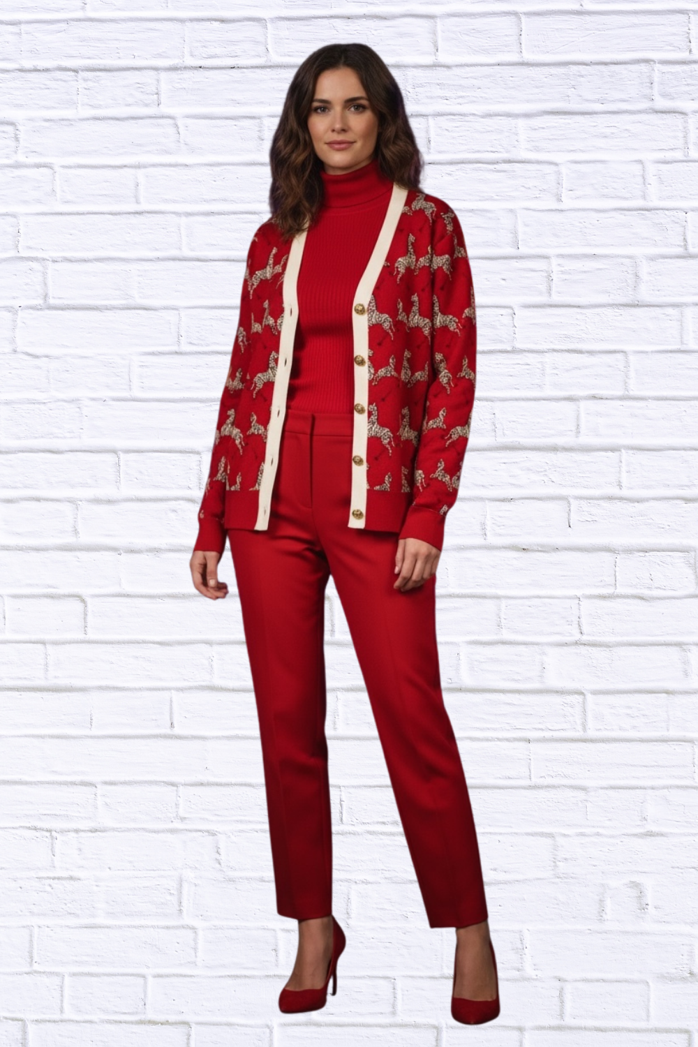 Women’s Casual V-Neck Zebra Print Cardigan