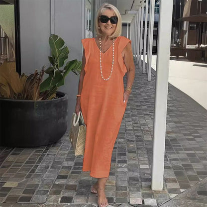Cotton linen sleeveless dress