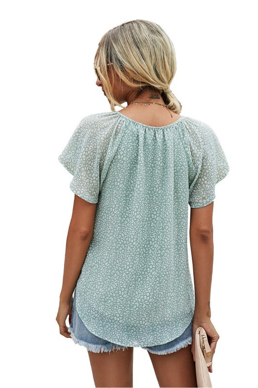 Front Tie Top V-Neck