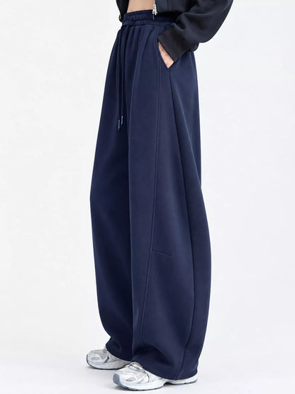 Full Size Drawstring Loose Fit Wide-Leg Sweatpants Plus Size
